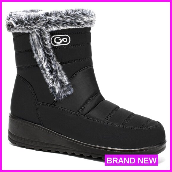 Faux Fur Lined Snow Boots Waterproof Slip Resistant Outdoor Winter Comfort